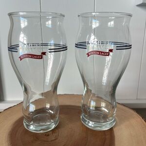 Sam Adams Lager beer Glass vintage set of 2